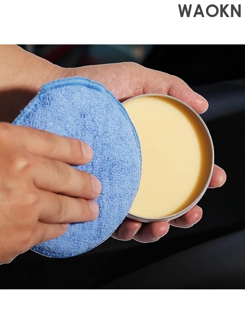 WAOKN Microfiber Wax Applicator Pads , Car Wax Applicator with Finger Pocket , Buffing & Detail Polishing Foam Pads , suitable for Car Cleaning and Fine Polishing , soft and comfortable , 5 inch , 6 Pack , blue . - Image 4