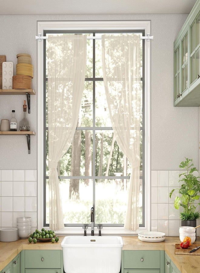 AIZESI 2PCS Spring Tension Curtain Rods 24 to 46 Inch White Spring Curtain Rod Short Curtain Rod Tension Small Curtain Rods for Window, (With Two Set Rod Holder) - Image 4