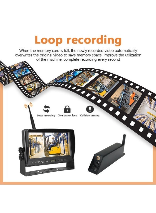 HD 1080P laser dash camera for forklifts, magnetic mounting, wireless WiFi camera, forklift safety monitoring (battery not included). - Image 3