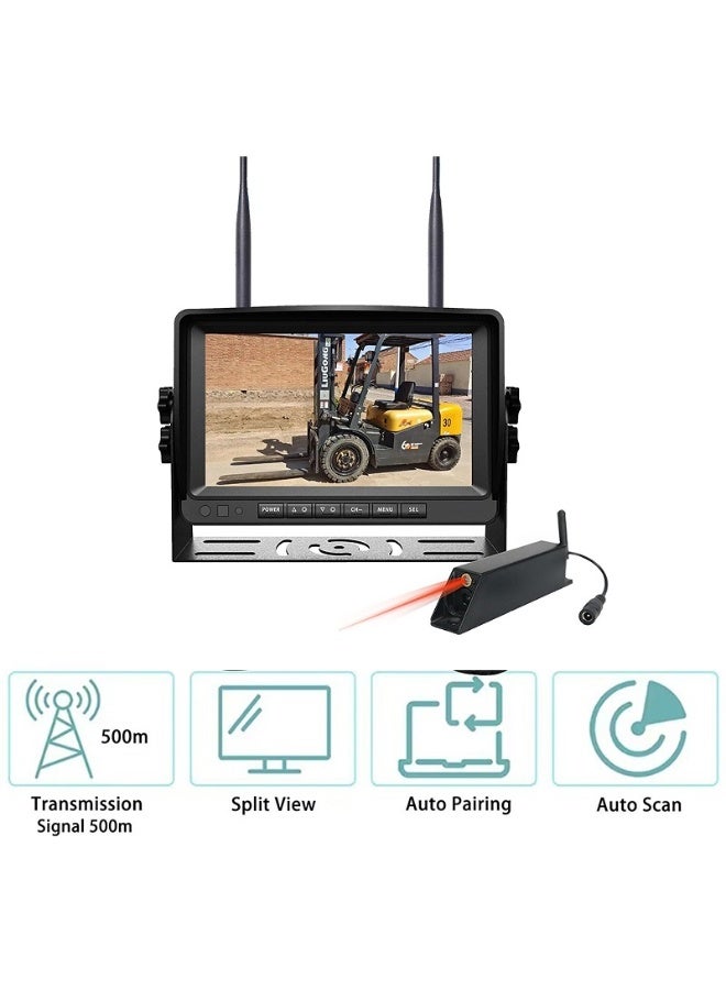 HD 1080P laser dash camera for forklifts, magnetic mounting, wireless WiFi camera, forklift safety monitoring (battery not included). - Image 1