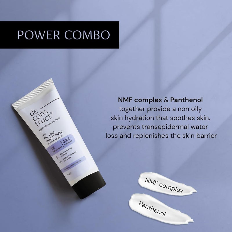 Deconstruct OilFree Moisturizer For Oily Skin  3 NMF Complex  02 Panthenol  Lightweight Gel Moisturizer  For Oily to Combination Skin  50gm - Image 3