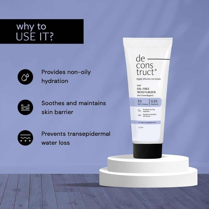 Deconstruct OilFree Moisturizer For Oily Skin  3 NMF Complex  02 Panthenol  Lightweight Gel Moisturizer  For Oily to Combination Skin  50gm - Image 4