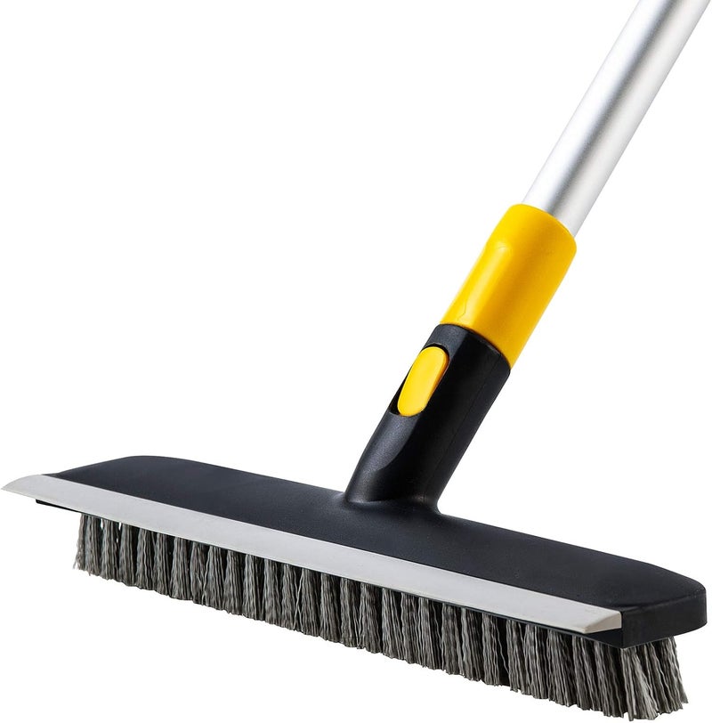 YOCADA Floor Scrub Brush 55.9" Telescopic Handle 2 in 1 Scrape Brush Stiff Bristle Shower Scrubber for Cleaning Patio Bathroom Garage Kitchen Wall Deck Tub Tile - Image 1
