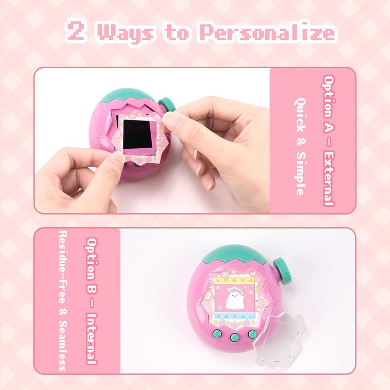 BUBBLELOGUS Apple Case for Tamagotchi Paradise, 4-iaradisen-1 Shockproof Silicone Protective Cover Kit with Faceplate, Flower Dial Cap & Charm, Kawaii Accessories for Girls & Adults (Pink) - Image 5