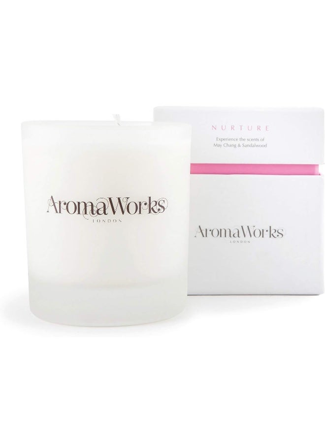 AromaWorks London Nurture Soy Wax Candle - May Chang, Roman Chamomile and Sandalwood Aromas - Calm, De-Stress & Sleep - Natural, Vegan, Cruelty Free - Medium 7.76oz - Image 1