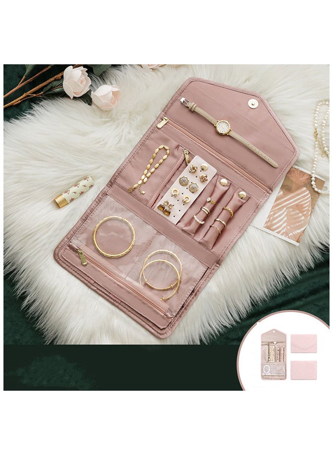 Portable Travel Jewelry Bag Storage Bag, Foldable Jewelry Bag for Journey-Rings Necklaces Bracelets Earrings - Image 5