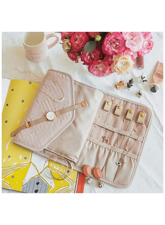 Portable Travel Jewelry Bag Storage Bag, Foldable Jewelry Bag for Journey-Rings Necklaces Bracelets Earrings - Image 4