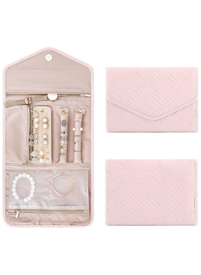 Portable Travel Jewelry Bag Storage Bag, Foldable Jewelry Bag for Journey-Rings Necklaces Bracelets Earrings - Image 1