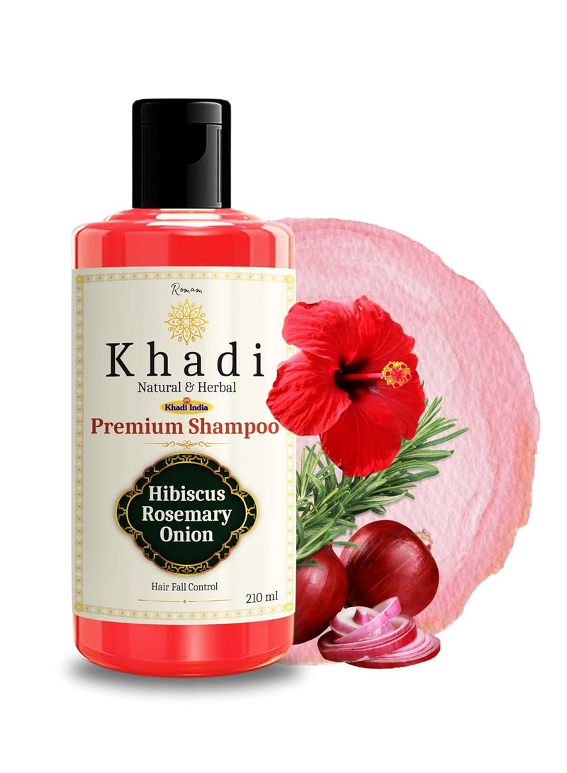 Khadi Hibiscus, Rosemary & Onion Shampoo | Reduces Hair Fall & Promotes Growth | Sulfate & Paraben Free | 210 Ml - Image 1