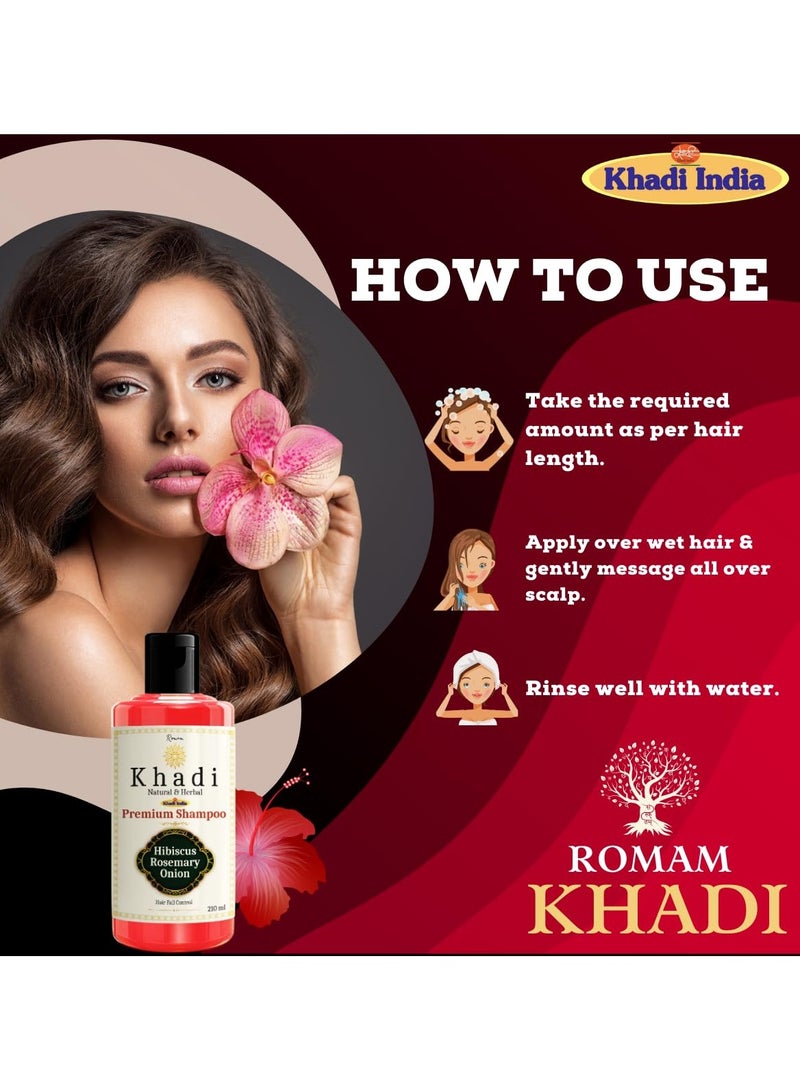 Khadi Hibiscus, Rosemary & Onion Shampoo | Reduces Hair Fall & Promotes Growth | Sulfate & Paraben Free | 210 Ml - Image 3