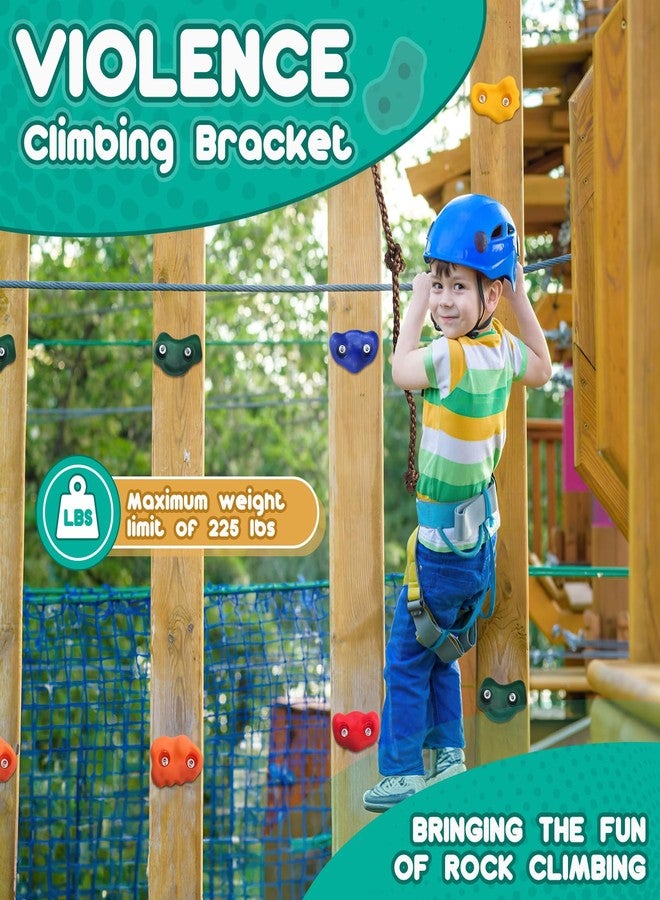 CMOOD Rock Climbing Holds, Rock Climbing Wall for Kids Rock Wall Climbing Kit for Indoor Outdoor Playground Play Set with Mounting Screws, Knotted Rope and 25 Handles - Image 2