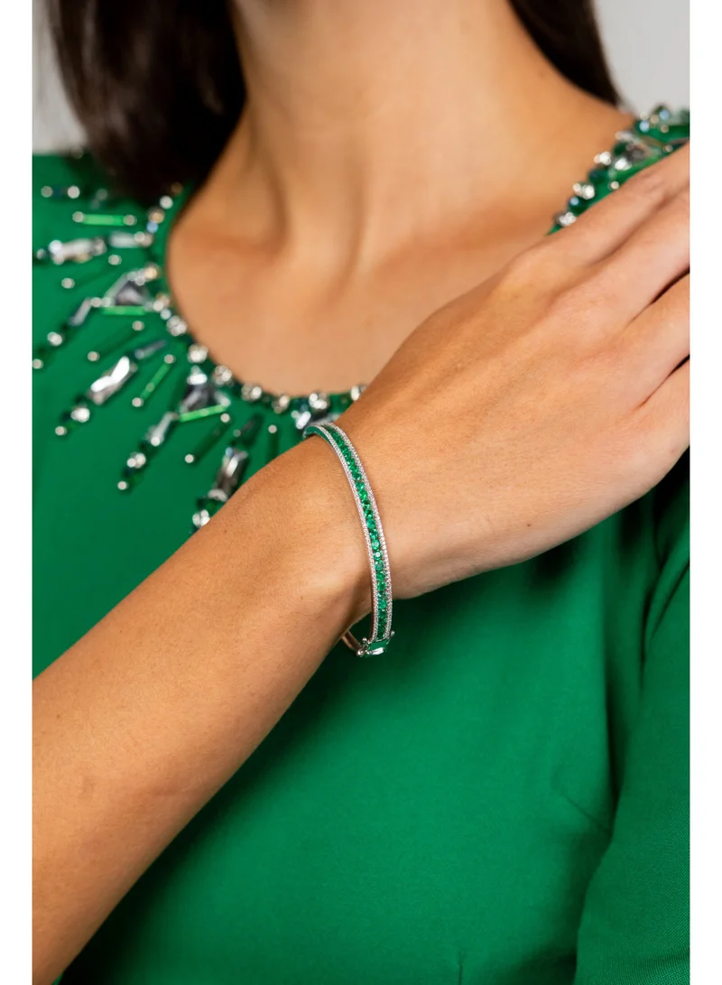 فاشونارا Bottle Green Knee Length Party Dress With Crystal Embossing