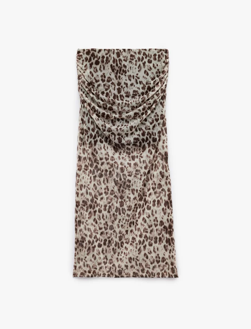 KOTON Leopard Print Tulle Skirt