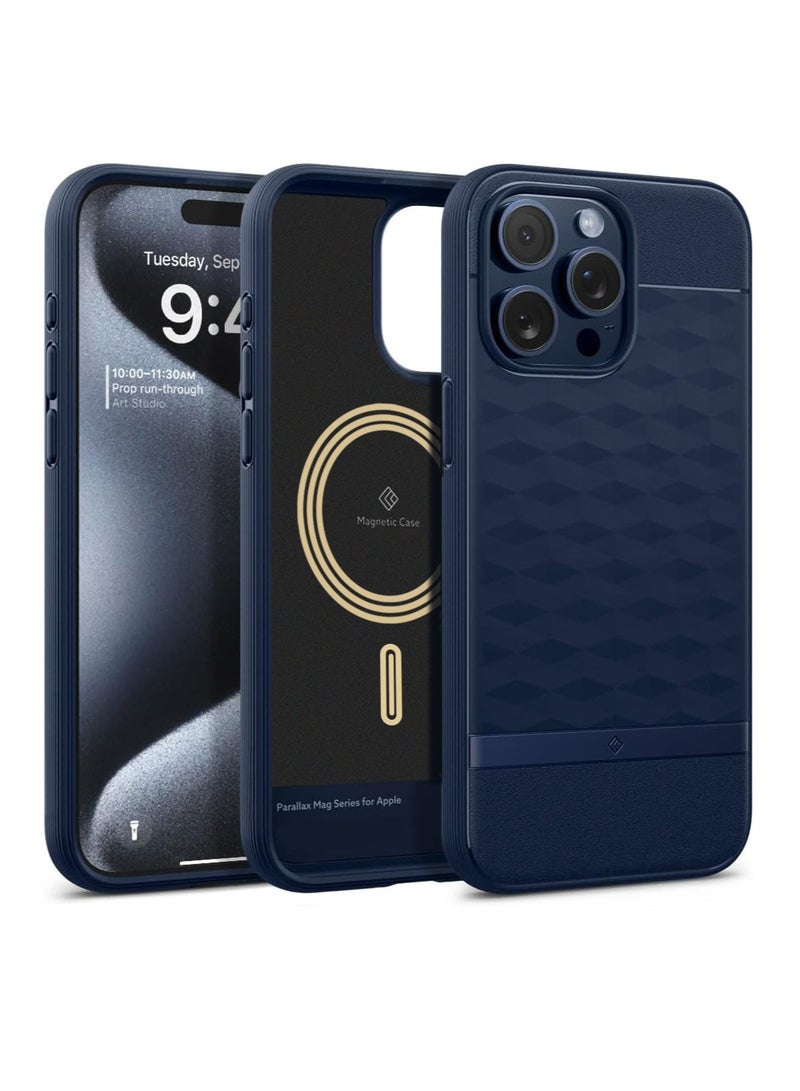 Beauenty Parallax Mag Case Built-in Magnet Designed For Magsafe Compatible With Apple iPhone 15 Pro Max Case (2023) - Blue - Image 1