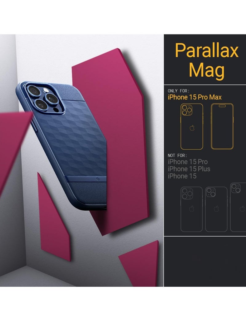 Beauenty Parallax Mag Case Built-in Magnet Designed For Magsafe Compatible With Apple iPhone 15 Pro Max Case (2023) - Blue - Image 2