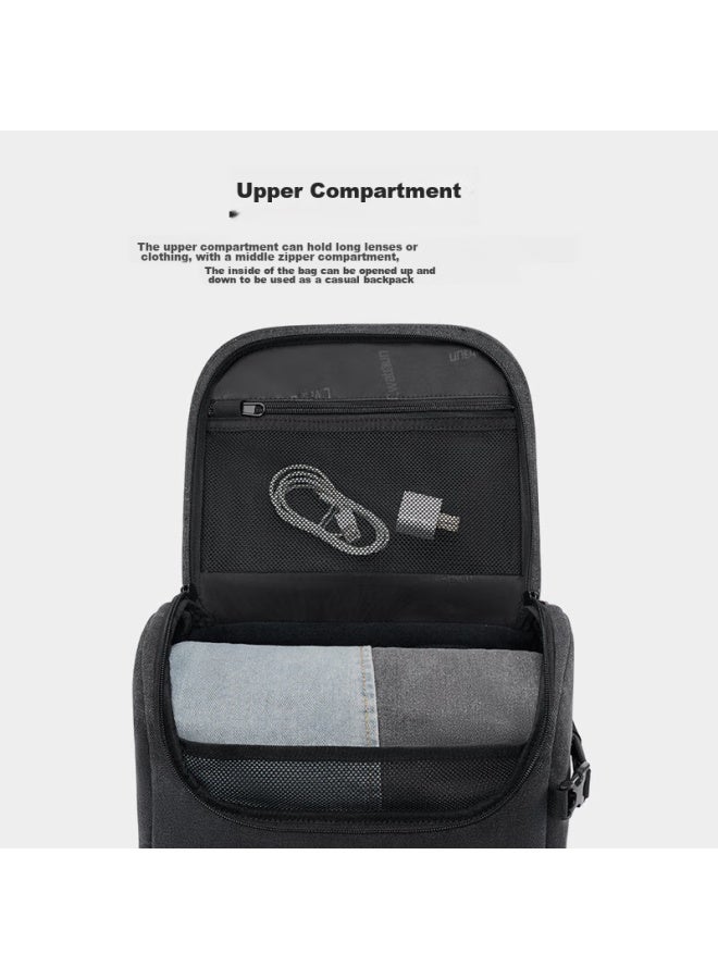 Cwatcun Retro Camera Bag, Double Shoulder Photography Bag, Upper And Lower Compartments, Scratch-resistant, Wear-resistant, Large Capacity, Waterproof Photography Bag, Portable Bag - Image 4
