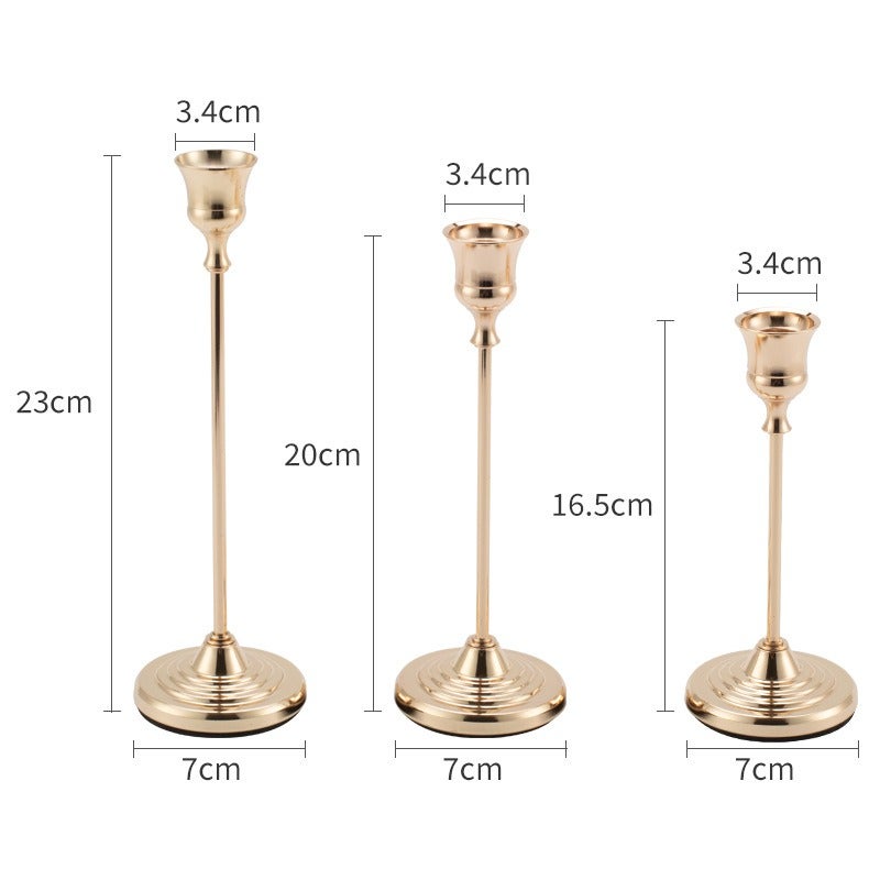 European Style Small Trumpet Candle Holder, Iron Art Decorative Candle Stand for Romantic Dinner
