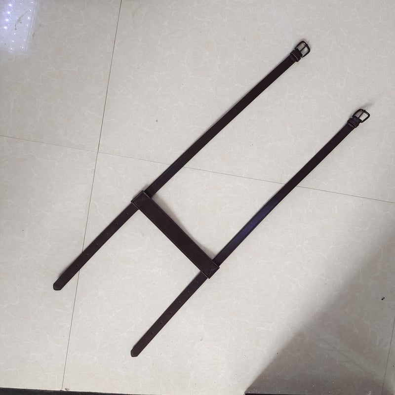 H-Shape Blanket Tie Strap Adjustable Leather Handle Brown specifications 79CM2CM middle length 25cm * width 3.5cm