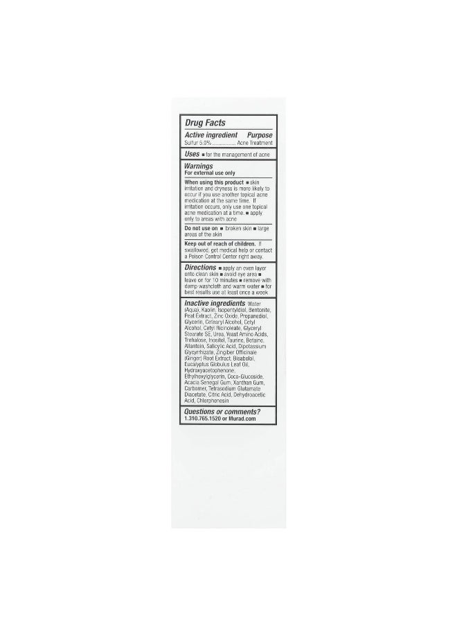 Murad, Acne Control, Rapid Relief Acne Sulfur Beauty Mask, 2.5 fl oz (74 ml)