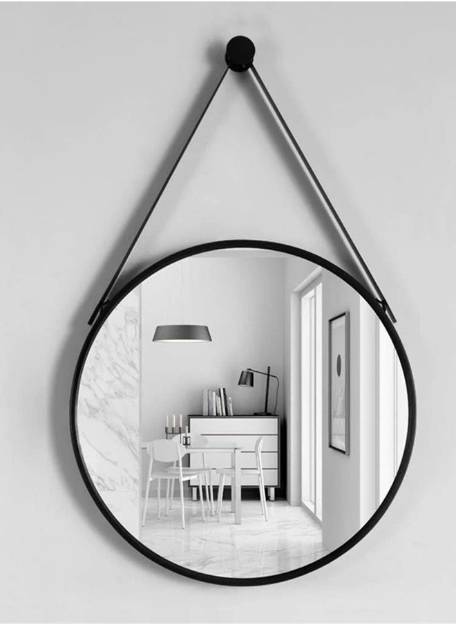Pack Of 2 Nordic Style Circle Shape Hanging Mirror Cute and Luxury Design Modern Mirror Hanging Vanity Mirror for Bedroom Bathroom Living Room without Light Size 50cm