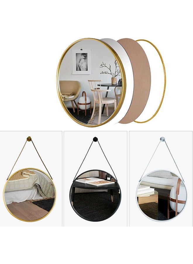 Pack Of 2 Nordic Style Circle Shape Hanging Mirror Cute and Luxury Design Modern Mirror Hanging Vanity Mirror for Bedroom Bathroom Living Room without Light Size 50cm