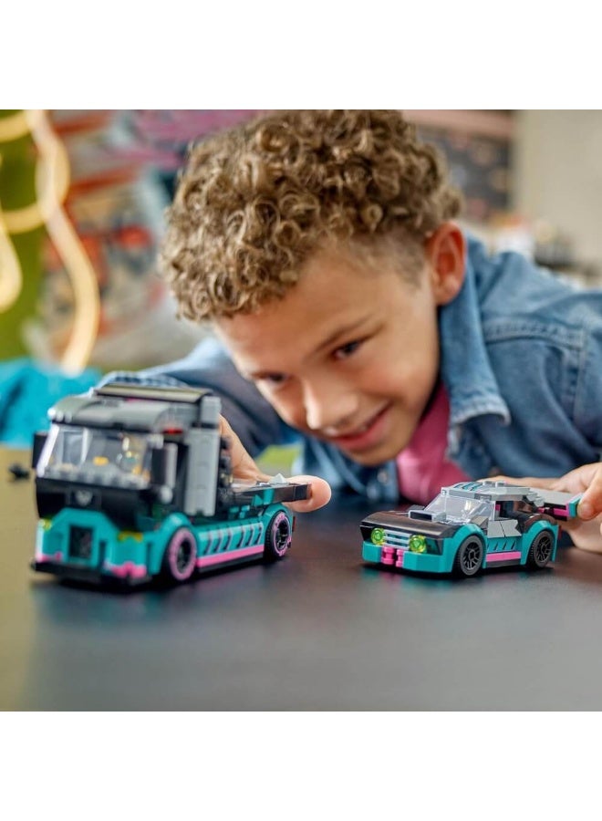 LEGO City Race Car & Car Carrier Truck 60406 Building Toy Set (328 Pieces) - Image 3