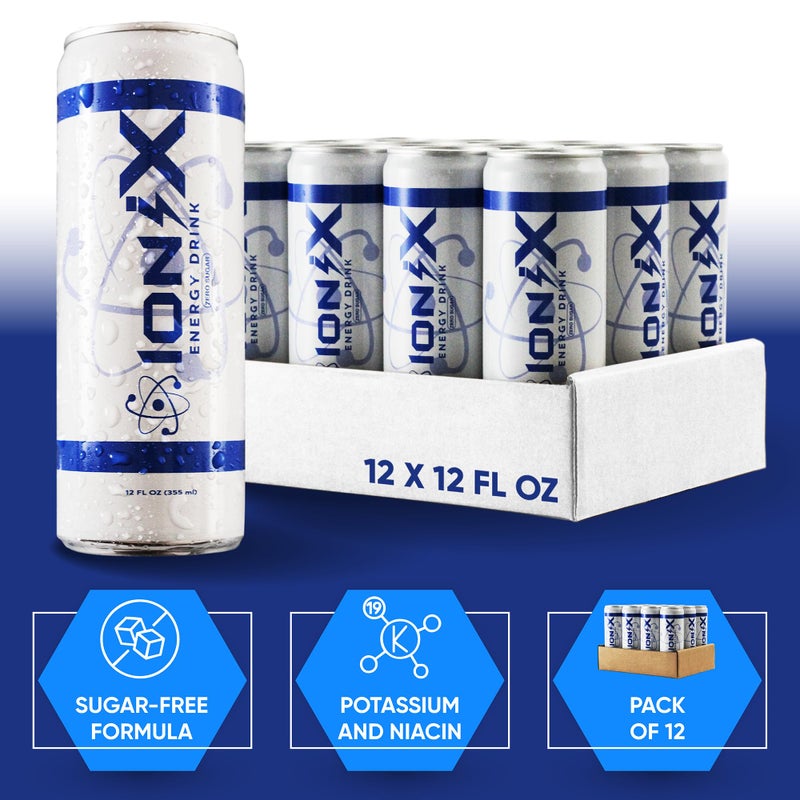 IONIX مشروب الطاقة الخالي من السكر - مشروب نوتروبيك آيونكس لتعزيز التركيز والمزاج مع L-Theanine، كافيين الشاي الأخضر الطبيعي، الفيتامينات والبريبايوتيك لصحة الأمعاء - علب سعة 12 أونصة سائلة (عبوة من 12) - Image 5