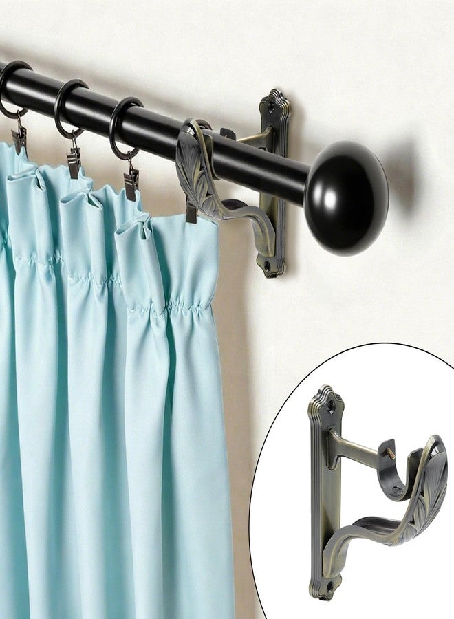 Tsnamay 2Pcs Curtain Rod Brackets Holders, Single Retro Wall Mount Brackets for Window Curtains Rod Hangers with Adjustable Screw,Antique Bronze - Image 4