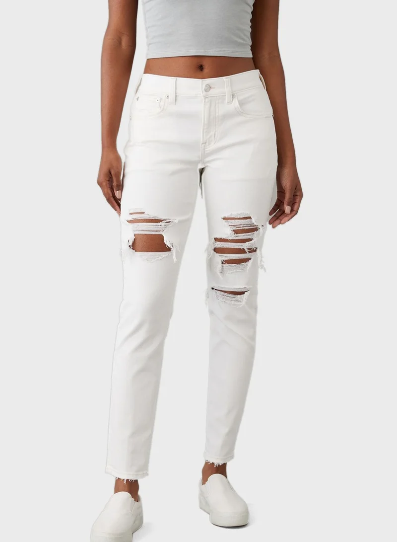 American Eagle High Waist Ripped Jeans