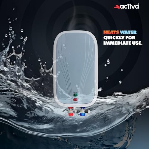 ACTIVA Volcano 3L Instant Water Heater Geyser | 3000W ISI Marked Copper Heating Element | 304L Stainless Steel Tank with Anti-Rust Coating | Auto Cut-Off Safety | ABS Body | 5 Years Warranty - Image 4