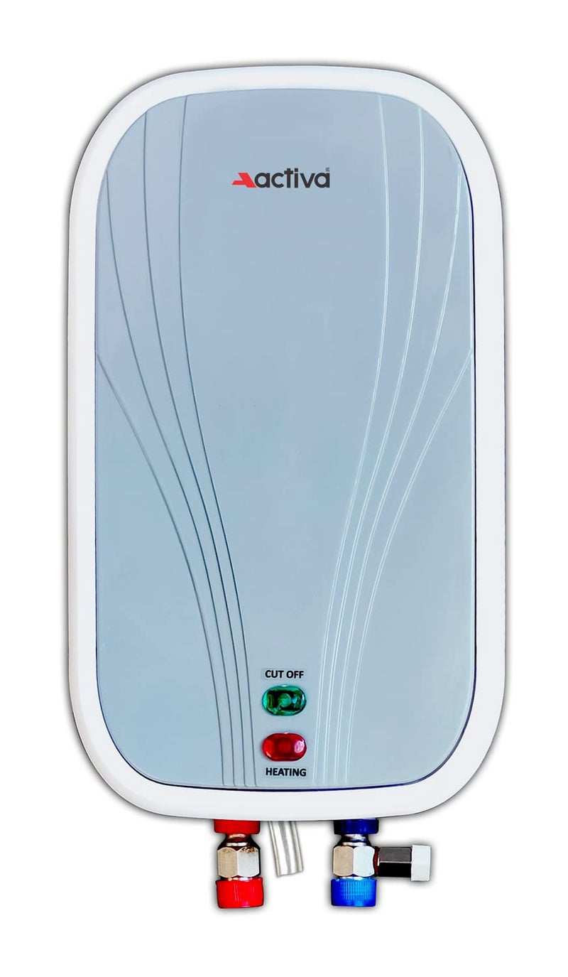 ACTIVA Volcano 3L Instant Water Heater Geyser | 3000W ISI Marked Copper Heating Element | 304L Stainless Steel Tank with Anti-Rust Coating | Auto Cut-Off Safety | ABS Body | 5 Years Warranty - Image 1