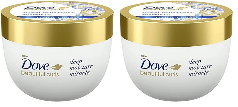 Dove Beautiful Curls Deep Moisture Miracle Floral Fragrance Hair Mask For Curly Hair 300 Millilitre Pack of 2 - Image 1
