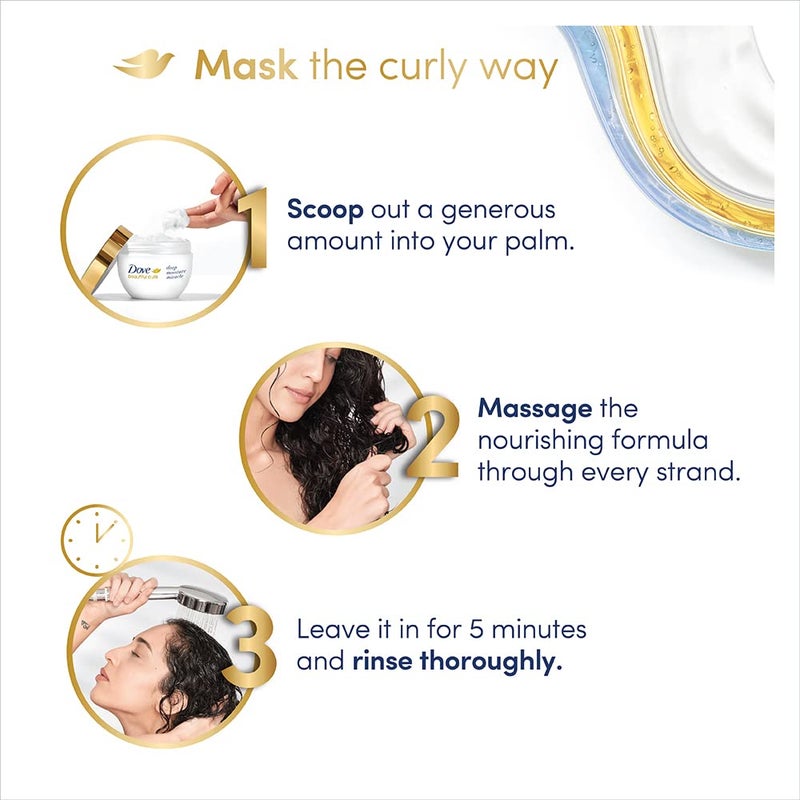 Dove Beautiful Curls Deep Moisture Miracle Floral Fragrance Hair Mask For Curly Hair 300 Millilitre Pack of 2 - Image 5