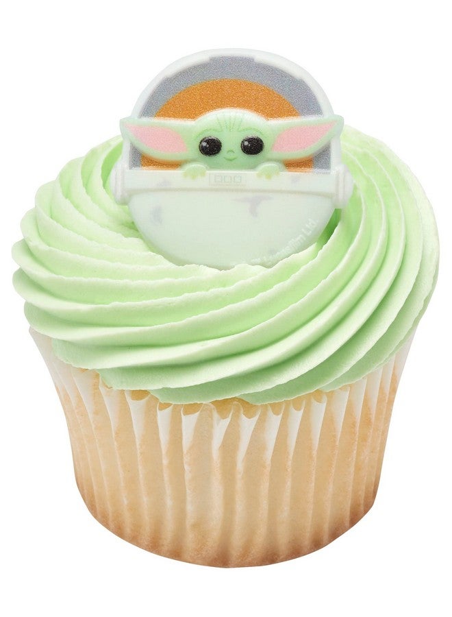 DecoPac Star Wars The Mandalorian The Child Rings Cupcake Decorations Food Safe Cake Toppers 24 Pack - Image 1