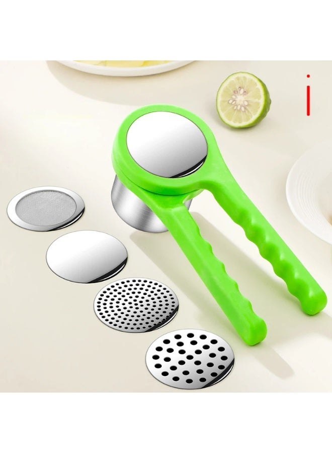 general Portable Manual Press Juicer with 4 Replaceable Plates Multi-Function Fruit Vegetable Squeezer for Home Outdoor Use - Image 1