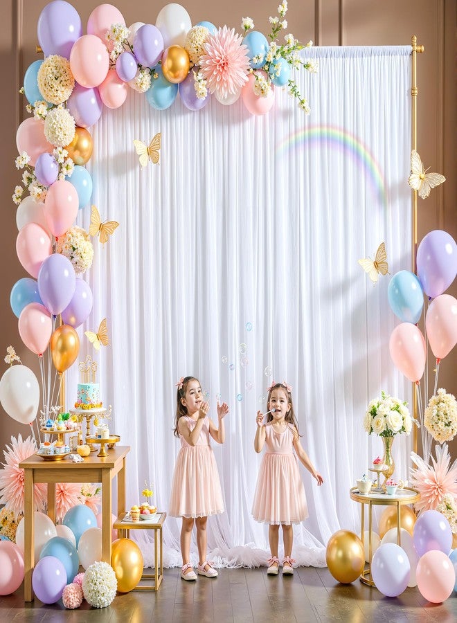 Shillance White Tulle Backdrop Curtain for Wedding Parties,10ft x 10ft Wrinkle Free Curtain Backdrop,2 Layer Drapes for Backdrop,Polyester Wedding Back Drop for Bridal Shower Birthday Baby Shower Photography - Image 4