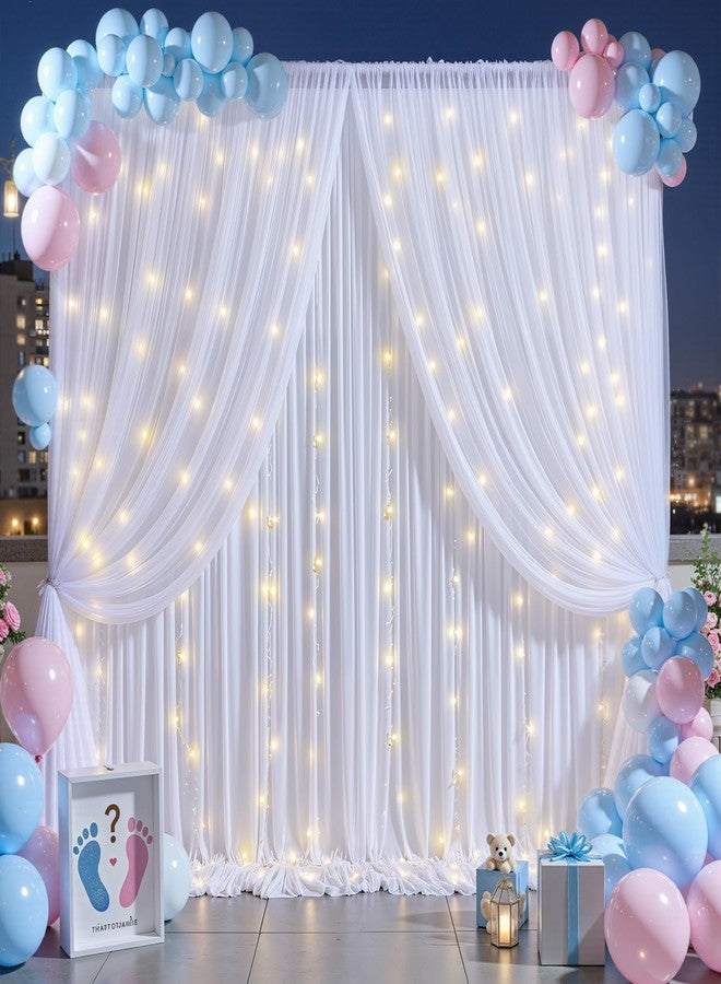 Shillance White Tulle Backdrop Curtain for Wedding Parties,10ft x 10ft Wrinkle Free Curtain Backdrop,2 Layer Drapes for Backdrop,Polyester Wedding Back Drop for Bridal Shower Birthday Baby Shower Photography - Image 3