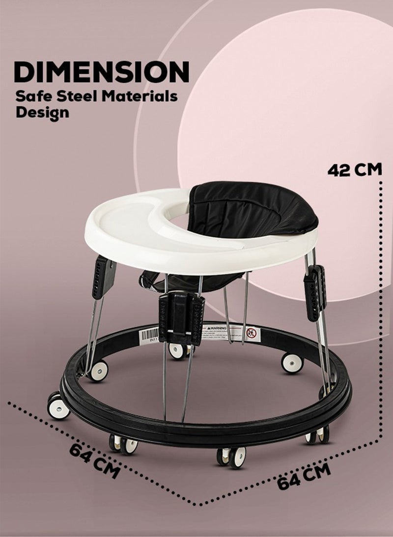ACPLAY Foldable Baby Walker and Activity Center for Boys and Girls, Anti-Rollover Design with Silent Wheels, Adjustable Walker for Babies 6-18 Months - Image 4