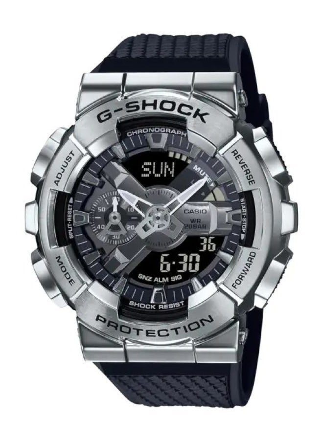 G-SHOCK Casio G-Shock GM-110-1ADR Men's Metal Bezel Watch – Shock Resistant, 200M Water Resistant, Analog-Digital, LED Light, World Time, Chronograph, Black Resin Band  - Image 2