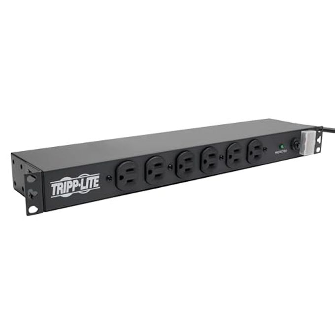 Tripp Lite 14-Outlet Rackmount Pdu Surge Protector Power Strip, 15A, 120V, 3000 Joules Protection, 15Ft Cord With 5-15P Plug, 1U Horizontal Rack Mount, Lifetime Manufacturer'S Warranty (Drs-1215) - Image 4