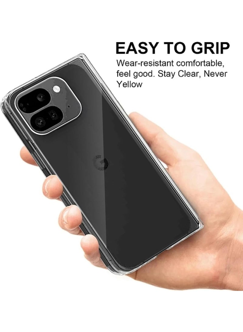 Muzz Case for Google Pixel 9 Pro Fold TPU and Clear PC Hybrid Hard Acrylic Slim Phone Case Transparent Protective Back Cover Flexible Bumper Silicone Shock Absorption Case Google Pixel 9 Pro Fold 5G - Image 2