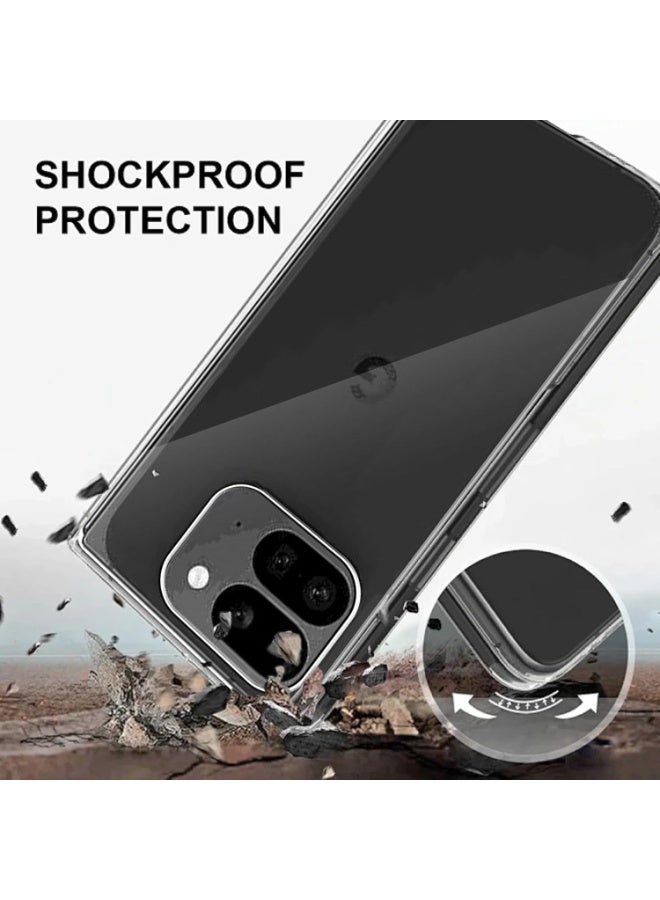 Muzz Case for Google Pixel 9 Pro Fold TPU and Clear PC Hybrid Hard Acrylic Slim Phone Case Transparent Protective Back Cover Flexible Bumper Silicone Shock Absorption Case Google Pixel 9 Pro Fold 5G - Image 5