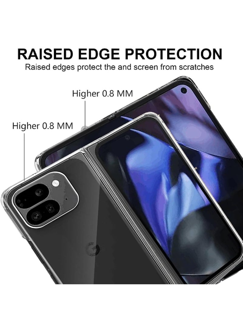 Muzz Case for Google Pixel 9 Pro Fold TPU and Clear PC Hybrid Hard Acrylic Slim Phone Case Transparent Protective Back Cover Flexible Bumper Silicone Shock Absorption Case Google Pixel 9 Pro Fold 5G - Image 3