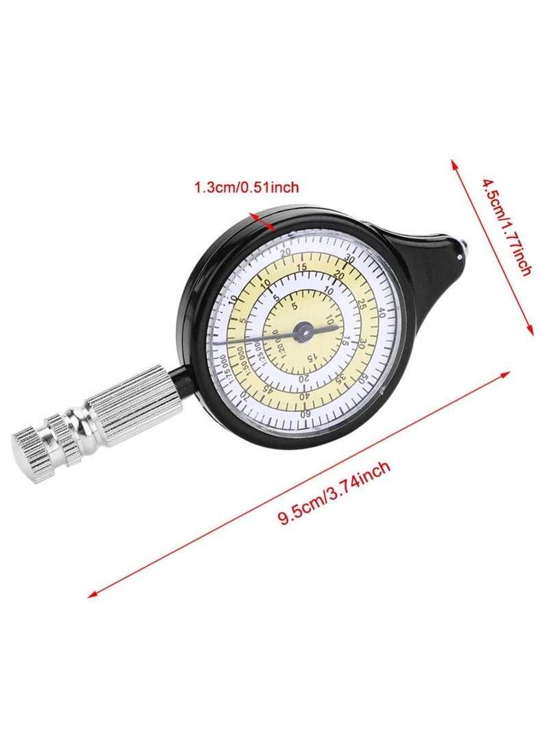 2-in-1 Map Measuring Tool and Range Finder, Compact Distance Calculator with Metal Wheel for Accurate Measurements - Image 2