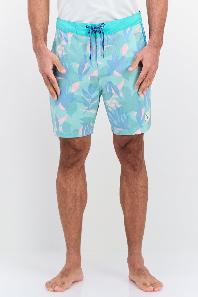 Hurley Men Allover Print Board Shorts, Green Combo - Image 1
