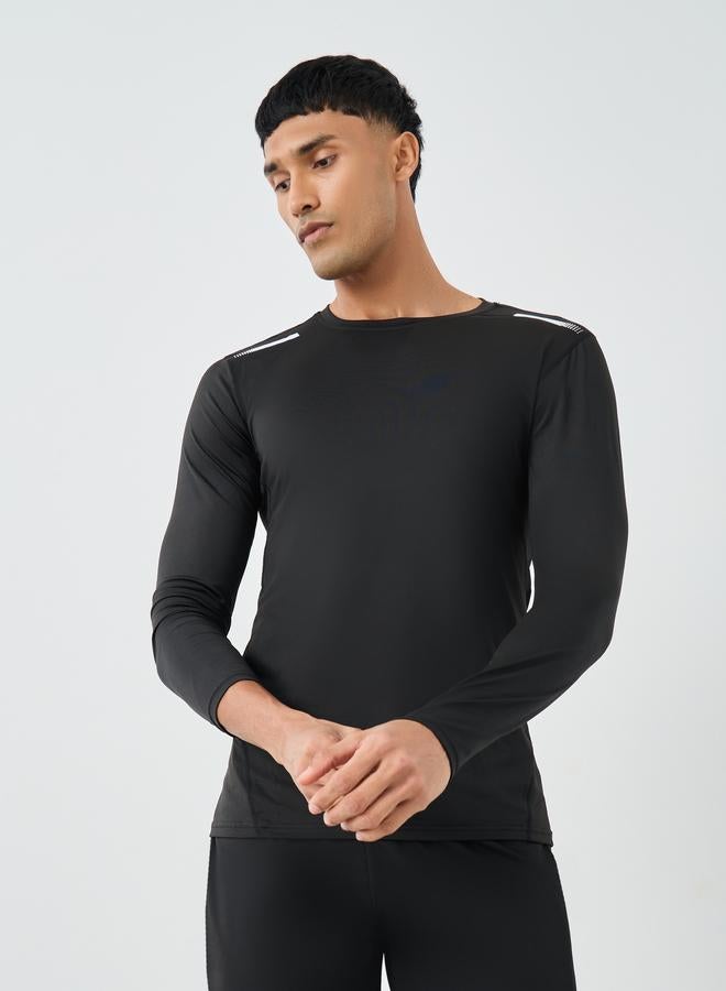 Styli Reflective Print Muscle Fit Long Sleeve T-Shirt with 2in1 Shorts Set - Image 2