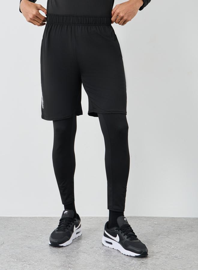 Styli Reflective Print Muscle Fit Long Sleeve T-Shirt with 2in1 Shorts Set - Image 5