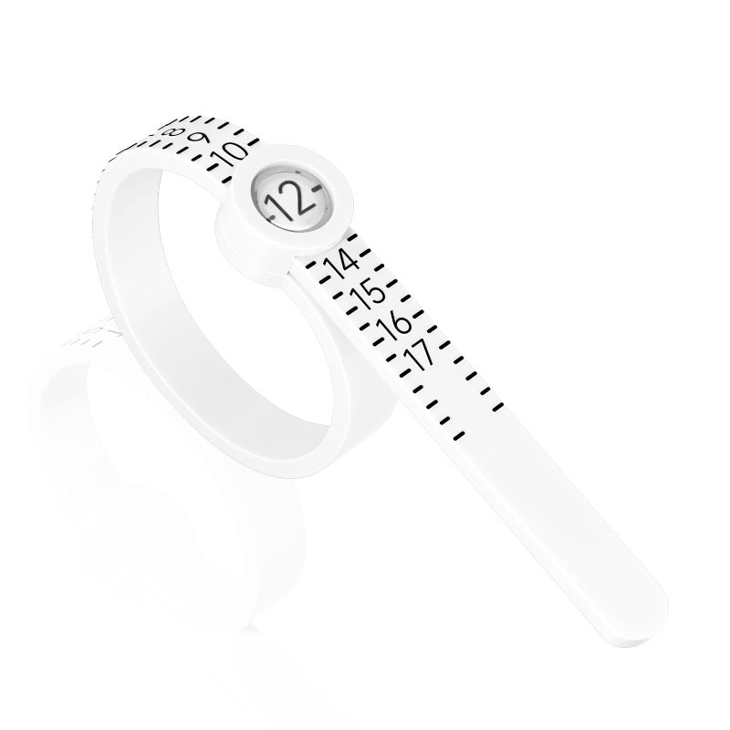 REIDEA Ring Sizer Measuring Tool Reusable Finger Size Gauge Jewelry Sizing Tool 1-17 USA Rings Size (White)  - Image 1