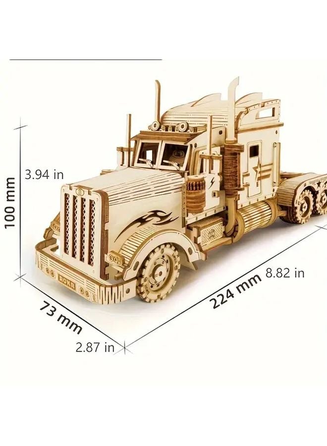 Large Truck Building Blocks 286 Pieces 3D Wooden DIY Simulation Model Toy Car  Birthday Gift - Image 4