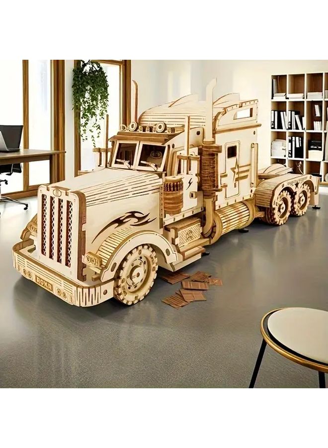 Large Truck Building Blocks 286 Pieces 3D Wooden DIY Simulation Model Toy Car  Birthday Gift - Image 3